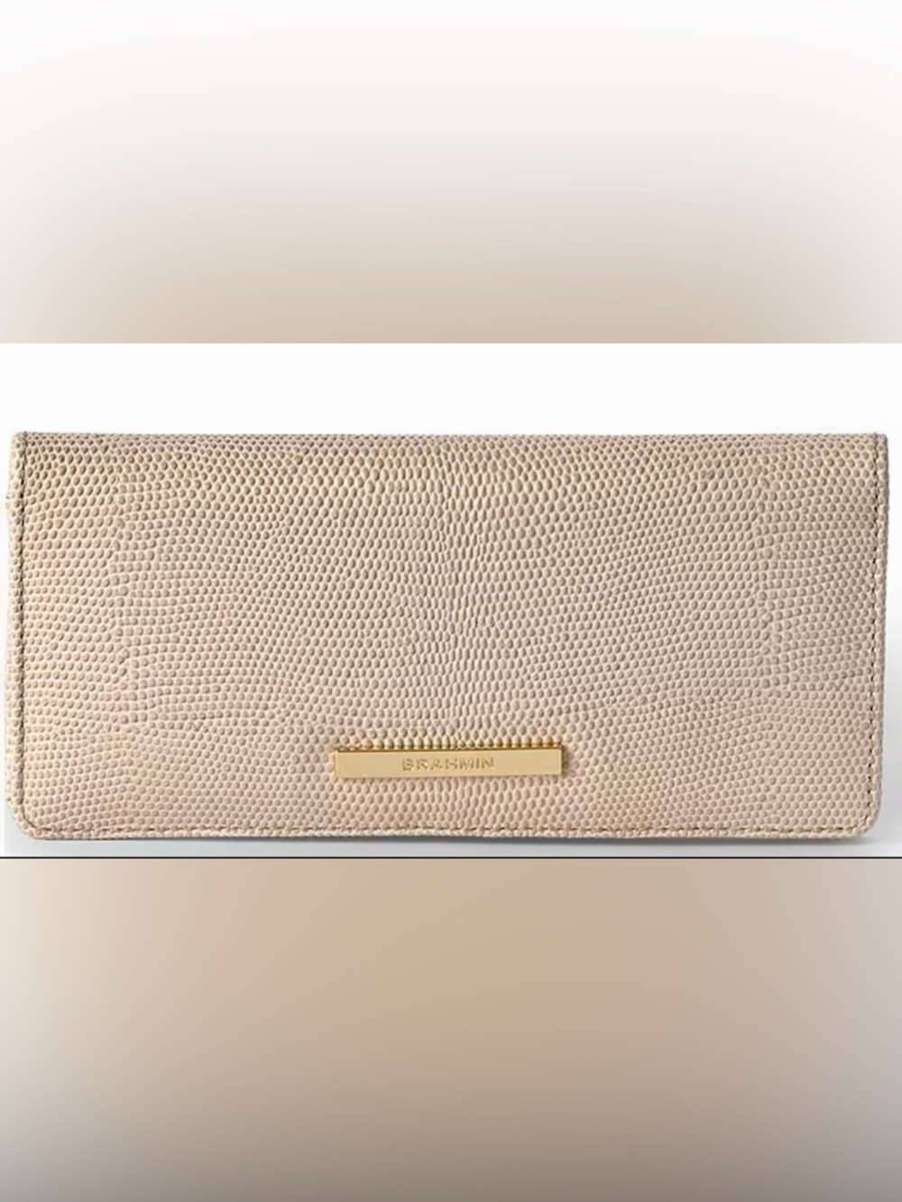 New Brahmin Beige Leather Ady Wallet Faroe Collection
